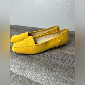 Bandolino Mustard Yellow Suede Slip-On Loafers/Flats - Women's 7.5